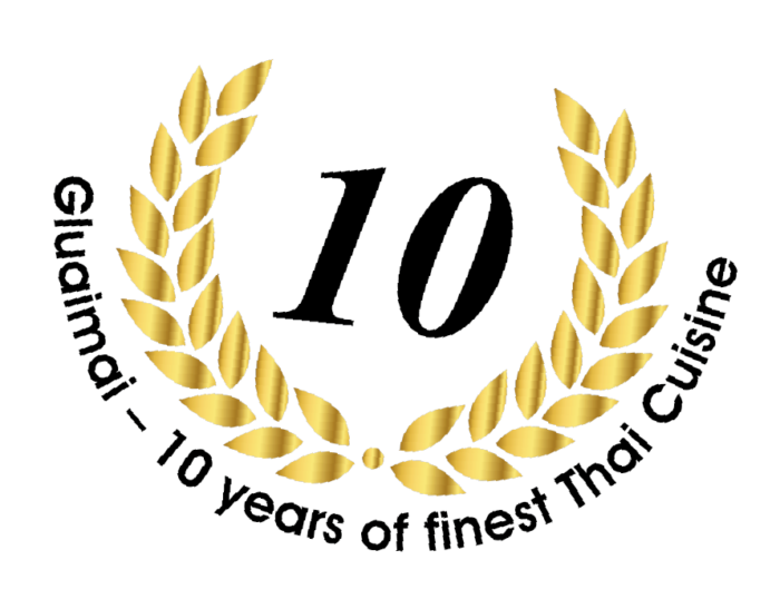 Emblem zum 10-jährigen Bestehen von Gluaimai Thai-Cuisine